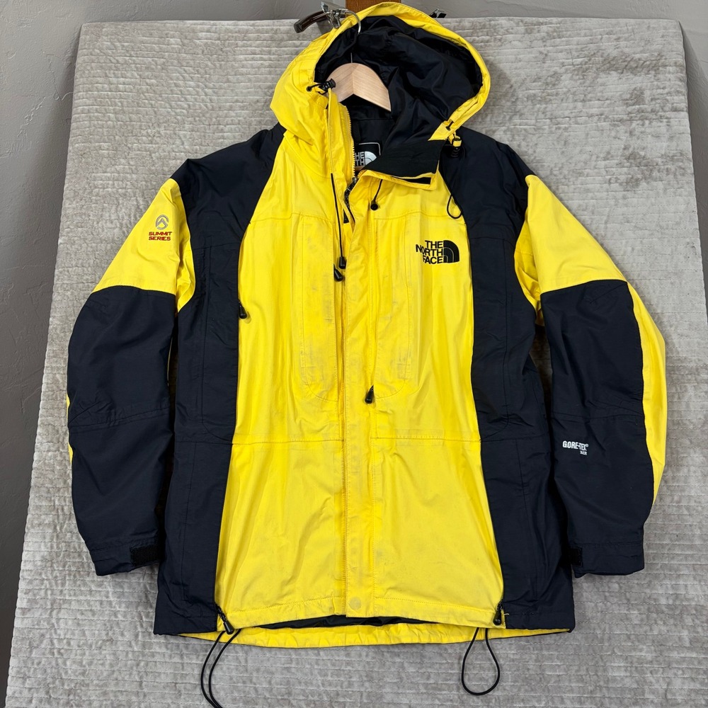 The North Face Summit Series Gore-Tex XCR Jacket Mens Medium Yellow Black Hooded